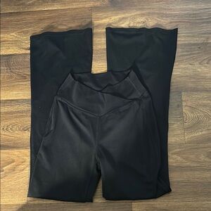 HALARA Black High Waist Leggings with Flare